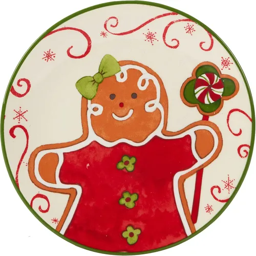 Miniatura 2 de Certified International Holiday Magic Gingerbread - Platos de canapé/almuerzo/merienda de 6 pulgadas, juego de 4