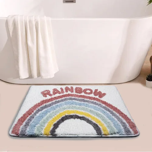 Miniatura 8 de Hi Space Alfombra de baño de 31.5 x 19.7 pulgadas, antideslizante, lavable a máquina, suave, absorbente, bonita, alfombra de baño de felpa
