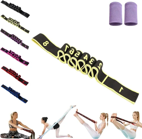 Miniatura 14 de Banda de resistencia de fitness para estiramiento y yoga, ejercicio de tirador de moda, banda elástica multifunción de resistencia de yoga