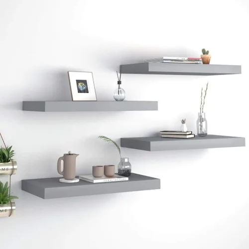 Miniatura 33 de Estantes flotantes de pared, juego de 4 estantes decorativos para montar en la pared, estante colgante con soportes invisibles para decoración