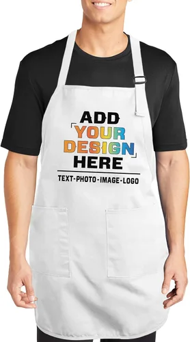 Miniatura 15 de NACRE APPAREL Delantal de parrilla personalizado para hombres y mujeres, añade tu diseño de logotipo, diseño de foto, delantal de chef personalizado