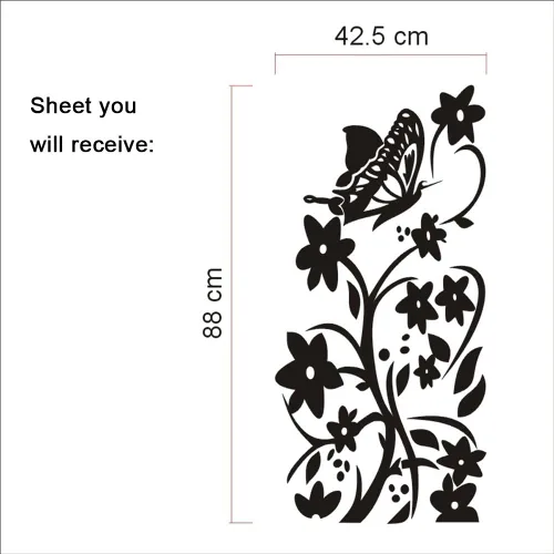 Miniatura 4 de extraíble vinilo fácil de usar calcomanía decorativo para pared de flores y mariposas para refrigerador muebles