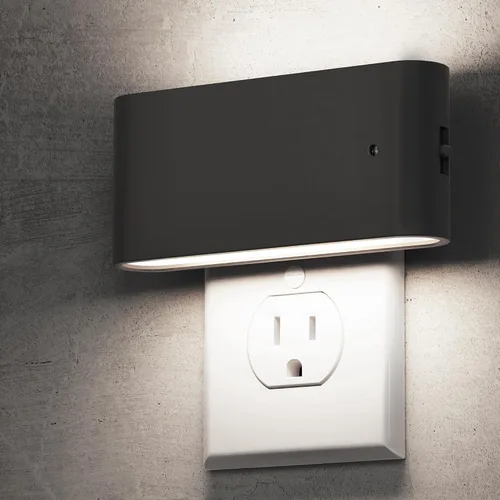Miniatura 12 de L LOHAS LED - Luz nocturna LED, paquete de 2 luces nocturnas LED modernas enchufables en la pared con sensor de atardecer a amanecer, 0-100LM