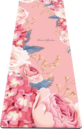 Miniatura 20 de nuveti Alfombrilla de yoga con estampado extra grueso de elastómero termoplástico antideslizante con bolsa de transporte, 72 x 24 pulgadas, extra