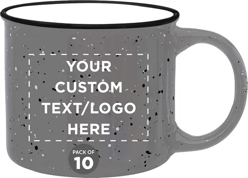 Miniatura 13 de DISCOUNT PROMOS Tazas de café personalizadas de cerámica para fogata, 13 onzas, juego de 10/50/100, paquete personalizado a granel, perfecto