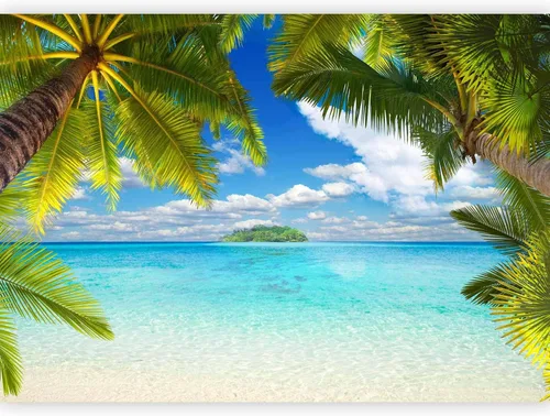 Miniatura 8 de artgeist Mural de pared prémium Isla tropical, 79 x 55 pulgadas, papel tapiz no tejido, decoración de pared de forro polar, impresión fotográfica