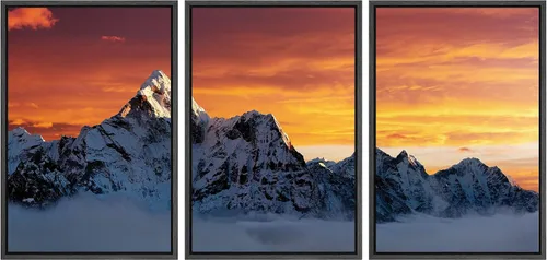 Miniatura 34 de wall26 Lienzo enmarcado para pared, juego de arte de noche estrellada sobre montañas, cielo nocturno tranquilo, naturaleza, desierto, fotografía