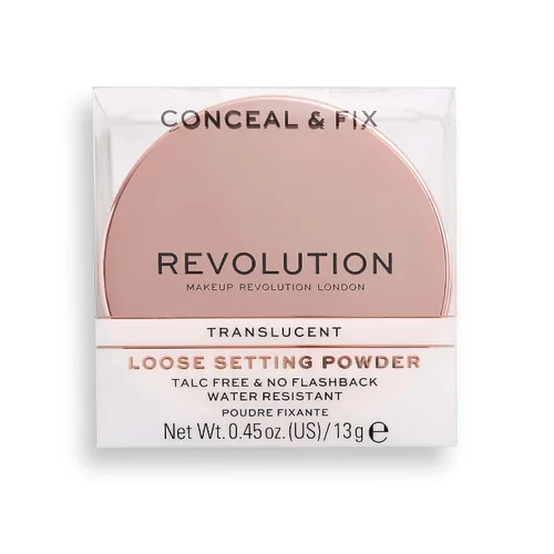 Miniatura 4 de Makeup Revolution Conceal & Fix - Polvo fijador, polvo translúcido impermeable, mantiene el maquillaje en su lugar todo el día, vegano y libre