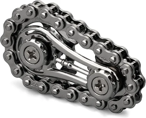 Cool Sprockets Fidget Bike Chain Hand Roller para aliviar la ansiedad, anillo giratorio de juguete para regalo, juguete sensorial giratorio de metal