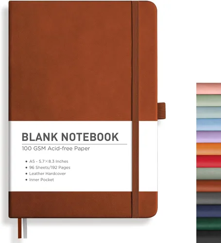 Miniatura 14 de RETTACY Cuaderno rayado, 192 páginas numeradas, tamaño A5 mediano (5.7 x 8.3 pulgadas), para hombres y mujeres, para hacer notas, escritura, trabajo