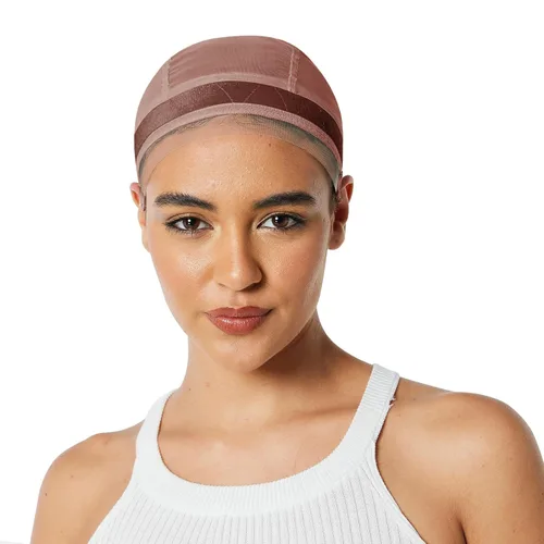 Miniatura 6 de Gorra de silicona de encaje para mujer, banda de agarre ajustable, gorra sin pegamento para encaje y pelucas de una sola parte superior (beige, L)