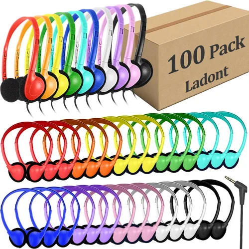 Miniatura 8 de Paquete de 30 auriculares para niños a granel para el aula escolar, auriculares con cable para niños, estudiantes, niños pequeños, adolescentes