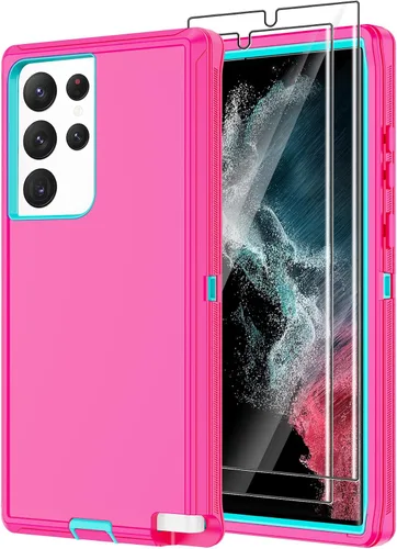 Funda para Samsung Galaxy S22 Ultra con 2 protectores de pantalla, cuerpo completo, resistente, a prueba de golpes, a prueba de caídas, funda