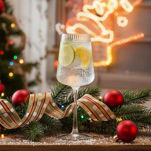 Miniatura 4 de Copas de vino acanaladas sopladas a mano con tallo, transparentes, copas de cristal sin plomo, regalo de lujo, juego de 4, únicas, copa de vino