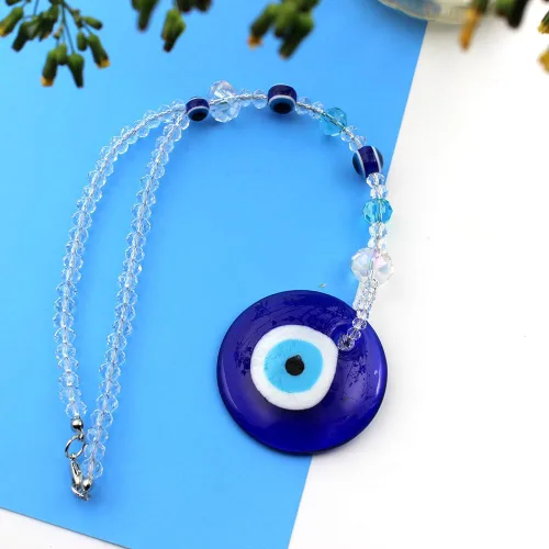 Miniatura 5 de Adorno colgante azul de ojo malvado de buena suerte para automóvil, decoración del hogar, amuleto colgante (1 cuentas)