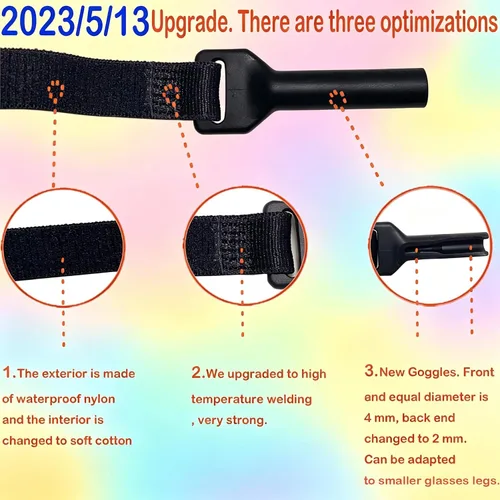 Miniatura 2 de KSACLE Correa ajustable para lentes, paquete de 4 correas para anteojos sin cola, retenedor de cuerda de ajuste universal, lentes de sol deportivos