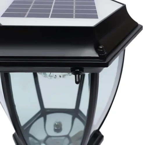 Miniatura 7 de Lámpara solar LED para poste de entrada, valla de entrada, farol al aire libre, para el hogar, jardín, patio, 6000 lúmenes (negro)
