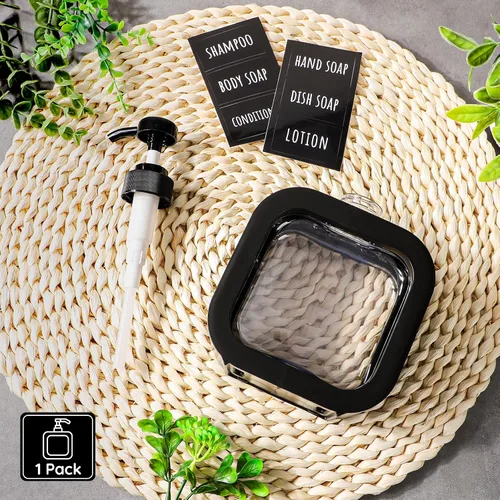 Miniatura 6 de Segbeauty Dispensador de jabón de manos de 16.9 onzas, dispensador de jabón líquido a prueba de fugas de 16.9 fl oz para baño, dispensadores de Negro