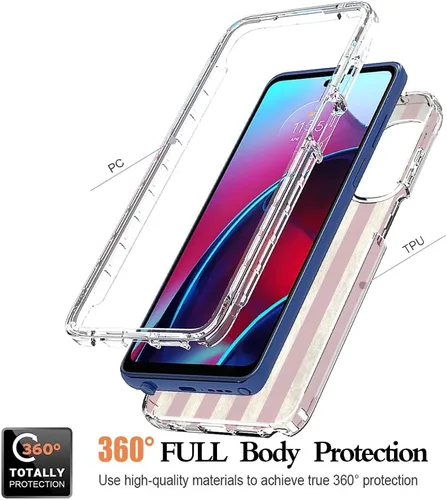 Miniatura 3 de Funda para Moto G Stylus 2022 4G, XT2211 con protector de pantalla de vidrio templado, funda protectora de cuerpo completo con bonito