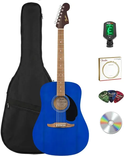 Miniatura 14 de Fender Guitarra acústica FA-125 Dreadnought - Paquete negro con estuche, afinador, correa, cuerdas, púas y DVD instructivo de Austin Bazaar