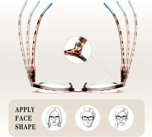 Miniatura 5 de Gafas de Lectura para Mujeres, Lentes con Bisagra de Resorte Anti Fatiga Visual, Gafas de Moda con Estampado de Patrón, Lentes de Trampa
