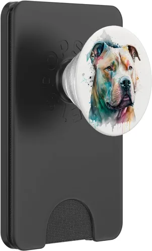 Miniatura 8 de Pitbull - Diseño de acuarela para perros PopSockets intercambiables PopGrip