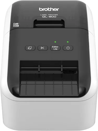 Impresora de etiquetas profesional de alta velocidad Brother QL-800, función de enchufe y etiqueta, etiquetas Brother Genuine DK de tamaño