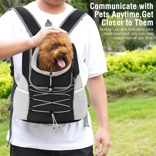 Miniatura 4 de Pawaboo Mochila transportadora para perros y mascotas, mochila de transporte frontal para perros pequeños, medianos y gatos, mochila de transporte