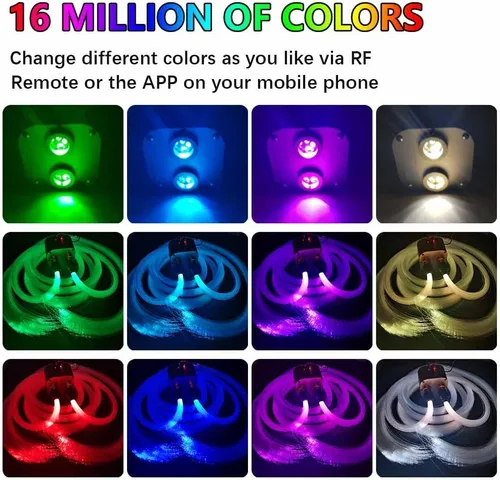 Miniatura 2 de FIREWORK Kit de luces LED RGBW de 20 W, con doble puerto, con aplicación/modo de música remoto, RGBW LED para decoración de techo de coche, hogar