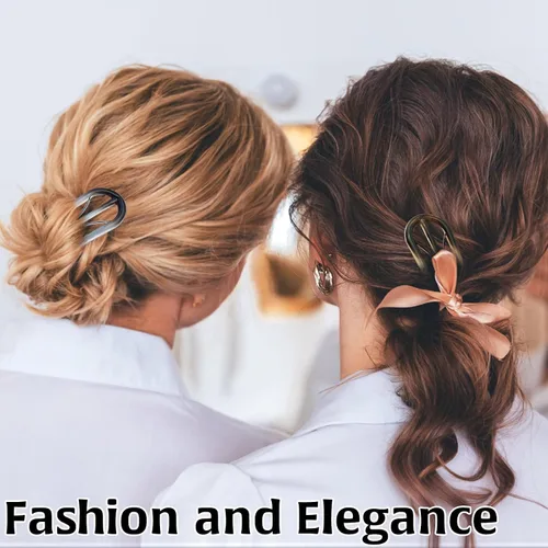 Miniatura 4 de 6 piezas de horquillas francesas, horquilla de cabello en forma de U estilo retro con dientes internos, horquillas francesas para el cabello