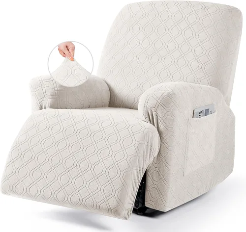 Miniatura 32 de VANSOFY Funda para silla reclinable, 3 piezas elásticas para silla reclinable, funda suave para silla reclinable, protector de muebles para perros