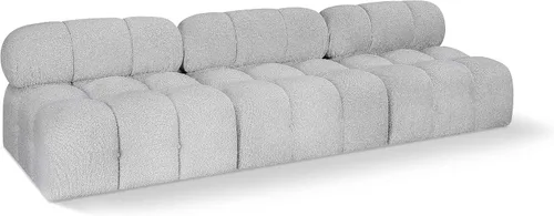 Miniatura 50 de Meridian Furniture 611Cream-S68A Colección Ames Moderno Sofá modular contemporáneo con tela de boucle color crema, modular para crear