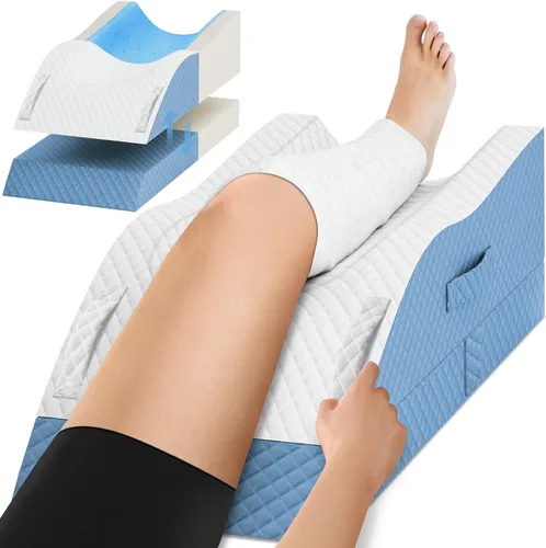 Miniatura 10 de Almohadas de elevación TranquilRelax para piernas después de la cirugía, almohada de espuma viscoelástica ajustable con cuña para piernas para Gris