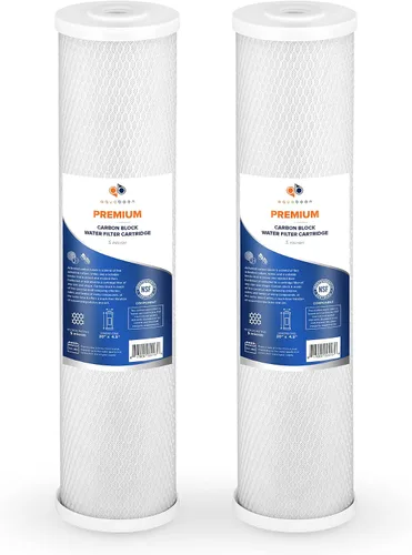Aquaboon Cartucho de repuesto de filtro de agua para toda la casa, 5 micrones, 20 x 4,5, reducción de cloro para sistema de filtración de agua de 1