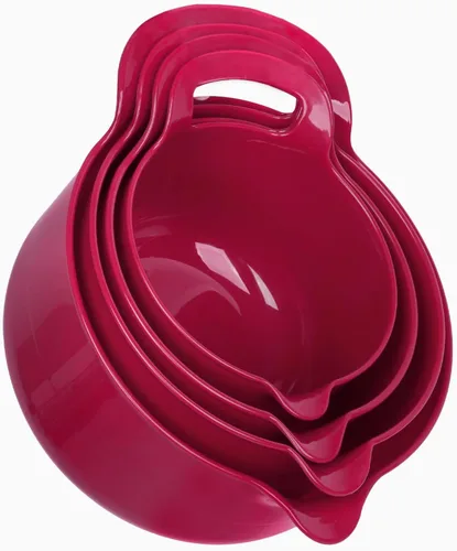 Miniatura 10 de BoxedHome Paquete de 4 Tazones de Mezcla Anidables con Pico Vertedor y Asa, Tazón Grande de Mezcla de Plástico sin BPA Apto para Microondas y Azul