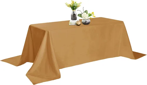 Miniatura 97 de Mantel de poliéster lavable de 90 pulgadas, resistente a las manchas y a las arrugas, mantel decorativo para mesa de comedor, fiestas de bufé y Negro