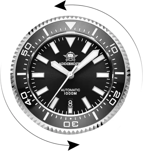 Miniatura 2 de ADDIESDIVE Diver 1000M Mens Dive Watch 45MM Automatic with Exhaust Valve Luminous Synthetic Sapphire Crystal