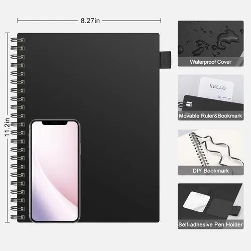 Miniatura 3 de AHGXG Cuaderno espiral rayado para universidad - Cuaderno espiral perforado A4 de 8.5" x 11", 300 páginas con páginas perforadas fáciles de rasgar