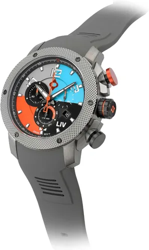 Miniatura 5 de LIV GX1 - Reloj clásico resistente con cronógrafo suizo de 177 pulgadas 316L SS 3D multicapa con fecha rápida resistente a los arañazos resistente