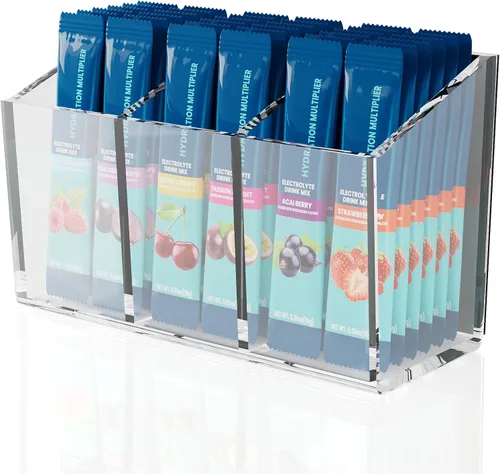 Organizador de paquetes de bebidas, organizador magnético de paquetes de agua para refrigerador, contenedor acrílico premium para mezclas de bebidas