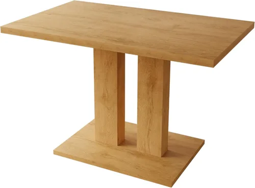 Miniatura 4 de HIPIHOM Mesa de comedor moderna de 46 pulgadas, mesa de cocina rectangular con acabado de roble, mesa de comedor compacta para 4, construcción Mesa