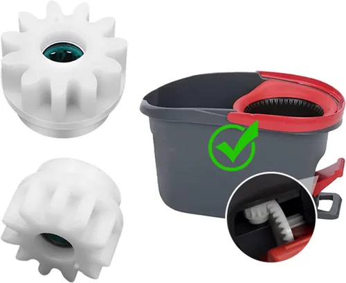 Miniatura 9 de 2 piezas de repuesto para fregona giratoria, pedal de cubo de trapeador de engranajes, piñón de rodamiento unidireccional para OCedar Easywring