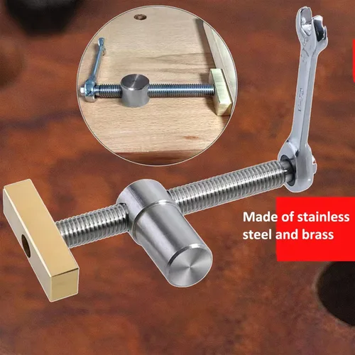 Miniatura 6 de 2 abrazaderas para perro de banco para agujero de 0.78 pulgadas, clips de escritorio ajustables para carpintería, bancos de tornillo de fijación