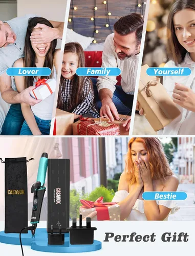 Miniatura 9 de Mini rizador para viajes, 110 ~ 240 V de doble voltaje con adaptador de enchufe europeo, rizador pequeño para cabello corto, rizadores pequeños