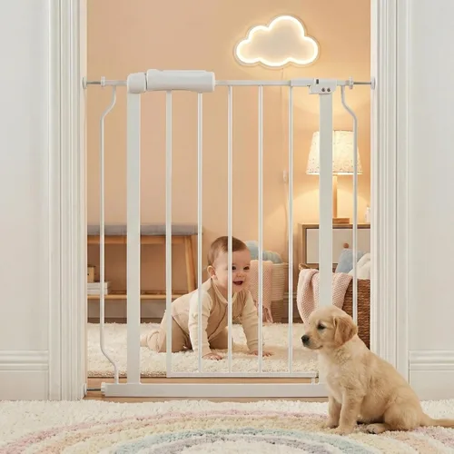 Miniatura 22 de Puertas para bebés extra anchas de 48 a 53 pulgadas, puerta grande para bebé, para escaleras, para mascotas, puertas para interiores, para puertas