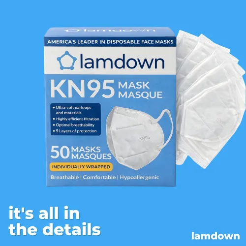 Miniatura 4 de Paquete de 600 mascarillas KN95, cubrebocas desechables de 5 capas de alta calidad para adultos, color blanco 600 máscaras (blanco)