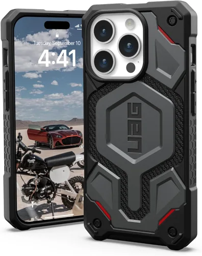 Miniatura 17 de URBAN ARMOR GEAR UAG Funda [Versión Actualizada] Compatible con Funda para iPhone 15 Pro de 6.1" Monarch Pro Negro Imán Integrado Compatible