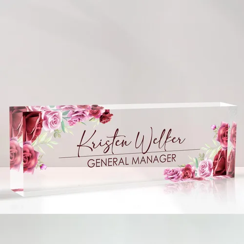 Miniatura 40 de Placa de nombre de escritorio personalizada, placas de identificación acrílicas personalizadas para escritorio, accesorio de oficina para mujeres