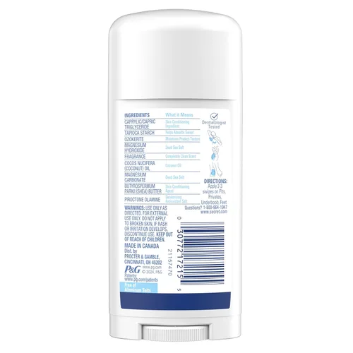 Miniatura 13 de Secret Desodorante para Todo el Cuerpo en Barra de Secado Rápido + Absorbe el Sudor para Mujeres, Ingredientes Naturalmente Derivados, Aroma