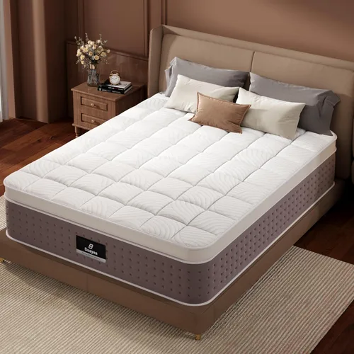 Miniatura 7 de Colchón tamaño King, colchón híbrido de lujo de 14 pulgadas King en una caja, colchones de espuma viscoelástica de gel refrescante con resortes